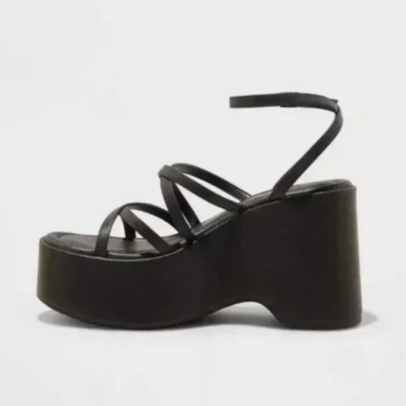 Women's Liza Platform Wedge Heels Black - Wild Fable™ 9.5 - Picture 2 of 11